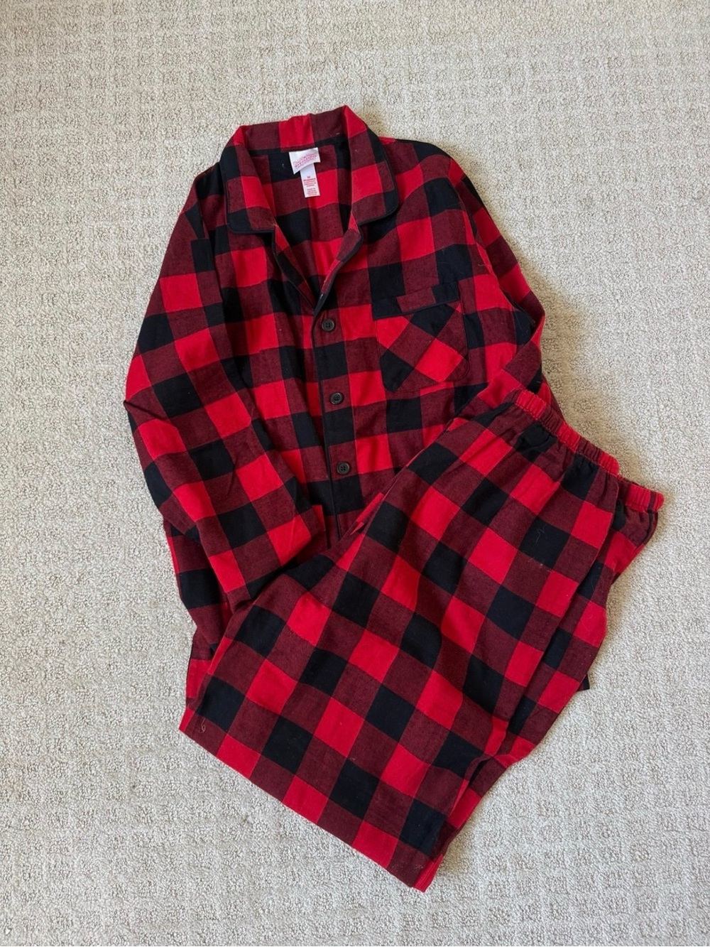 Target Wondershop women’s Christmas red buffalo plaid pajamas pjs size medium